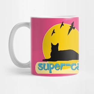 super cat funny t-shirt Mug